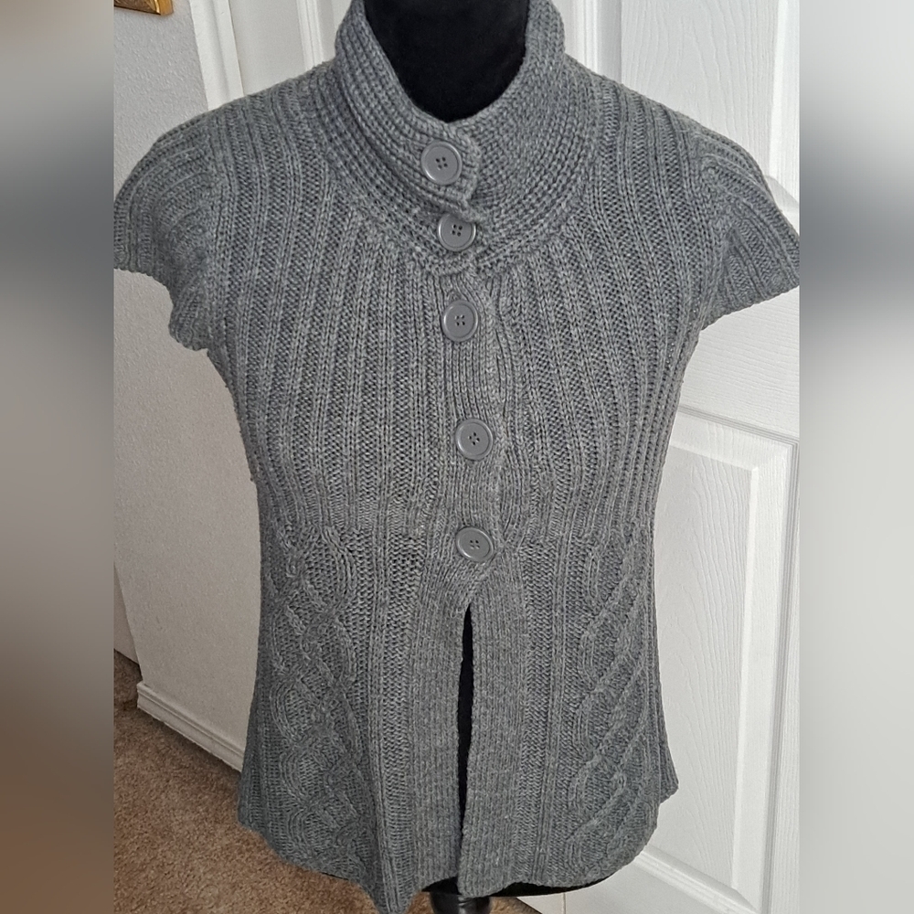 It's Our Time Women's Grey Knit Split Sweater   Size S